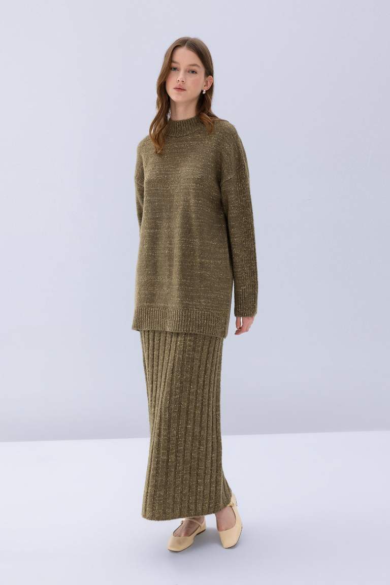 Regular Fit Maxi Triko Etek