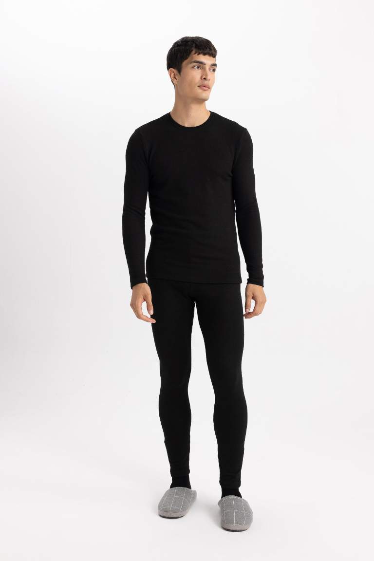 Slim Fit Dar Kesim Bisiklet Yaka Termal Üst