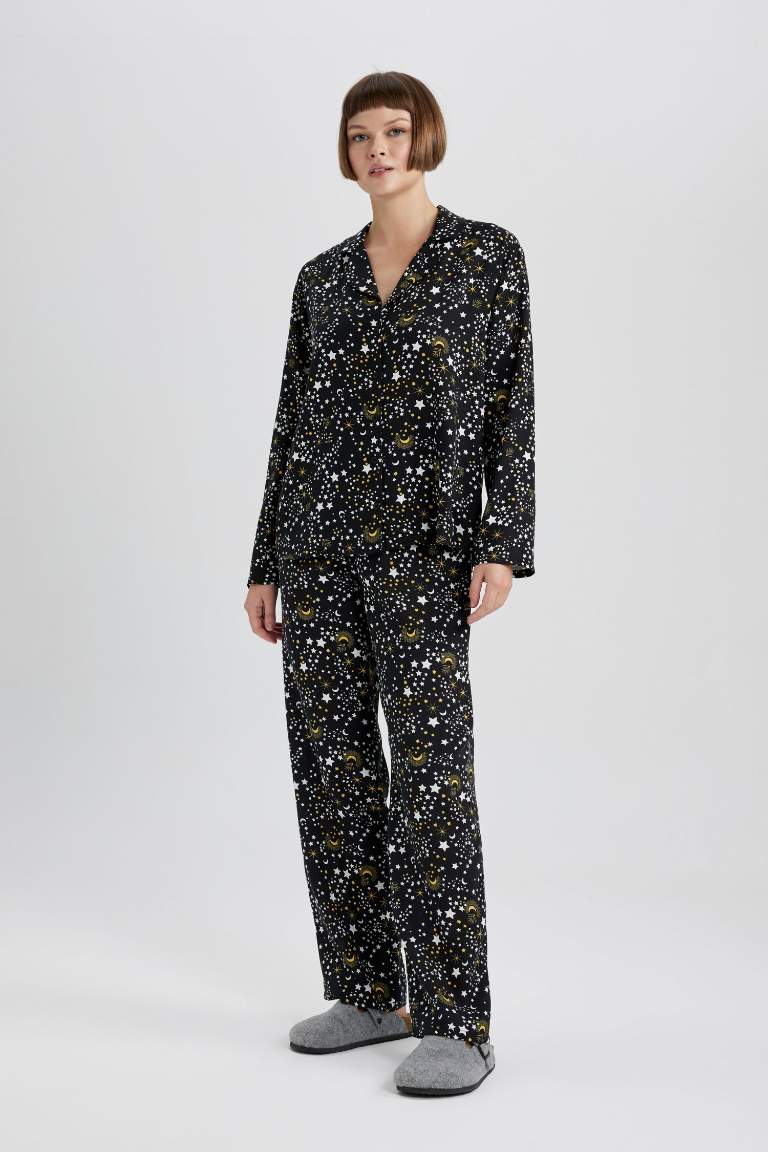 Fall in Love Esnek Belli Uzun Boy Viskon Pijama Altı
