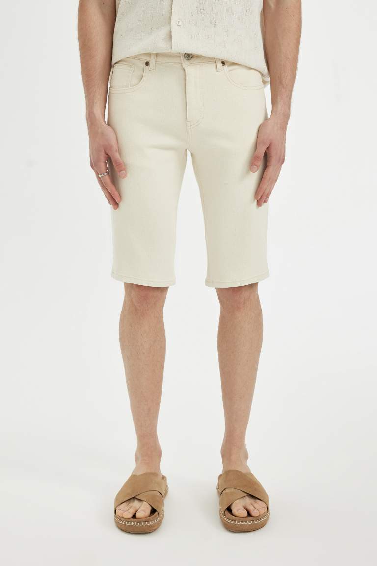 Slim Fit Jean Bermuda Shorts