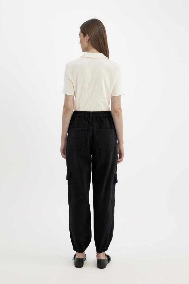 Coool Jogger Gabardin Pantolon Normal Bel Basic Düz Kargo Cepli