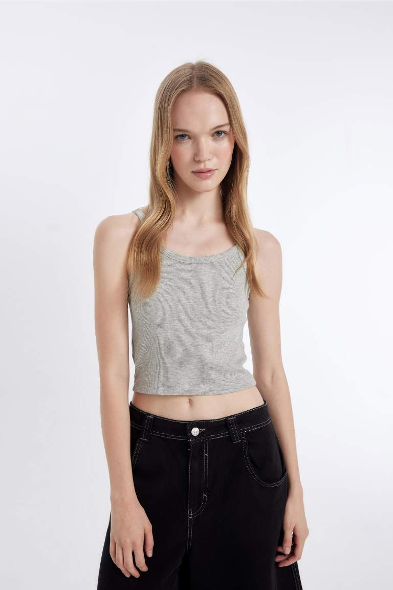 Fitted Ribbed Camisole Crop Top