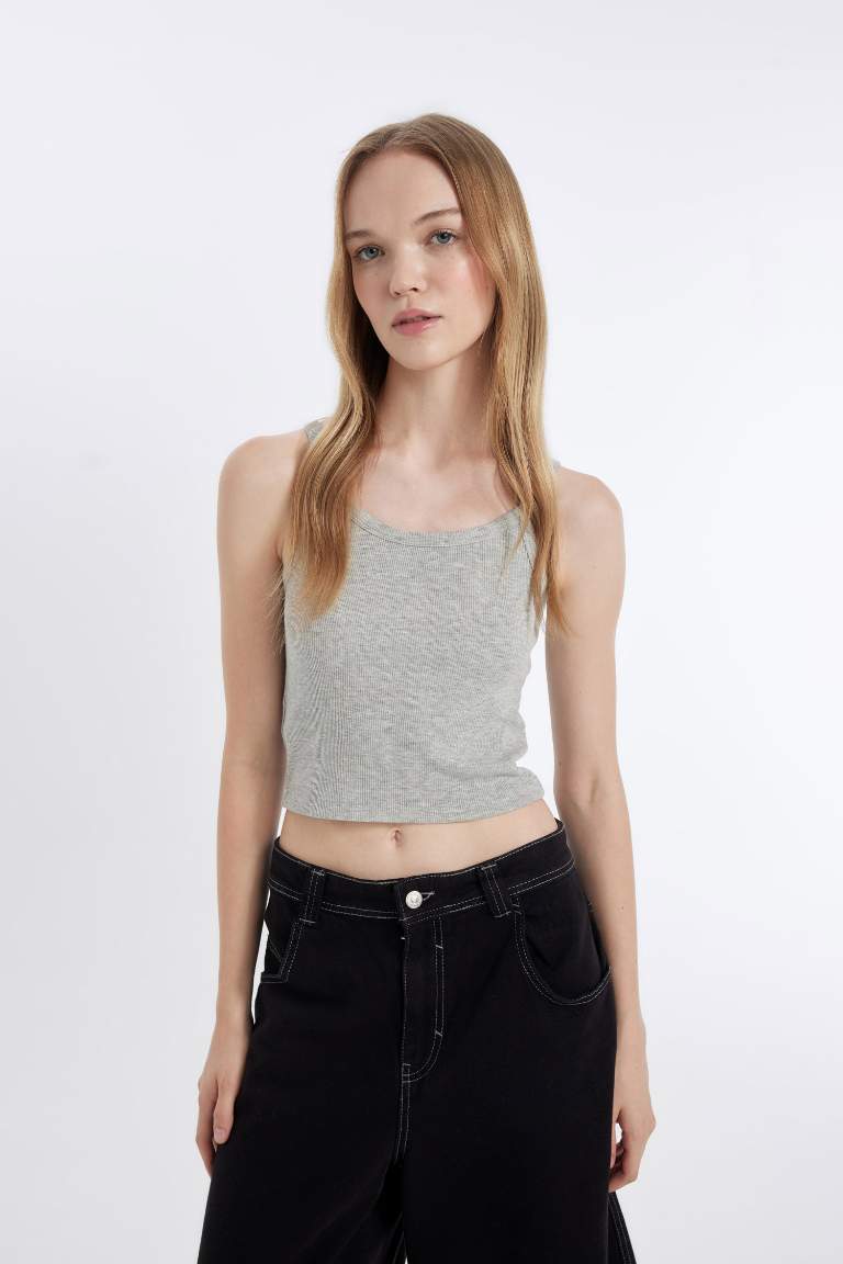 Fitted Ribbed Camisole Crop Top