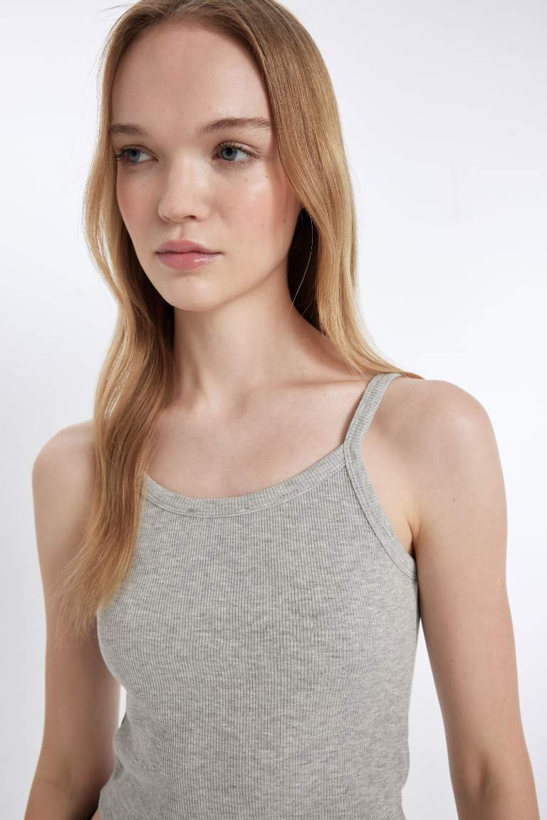 Fitted Ribbed Camisole Crop Top