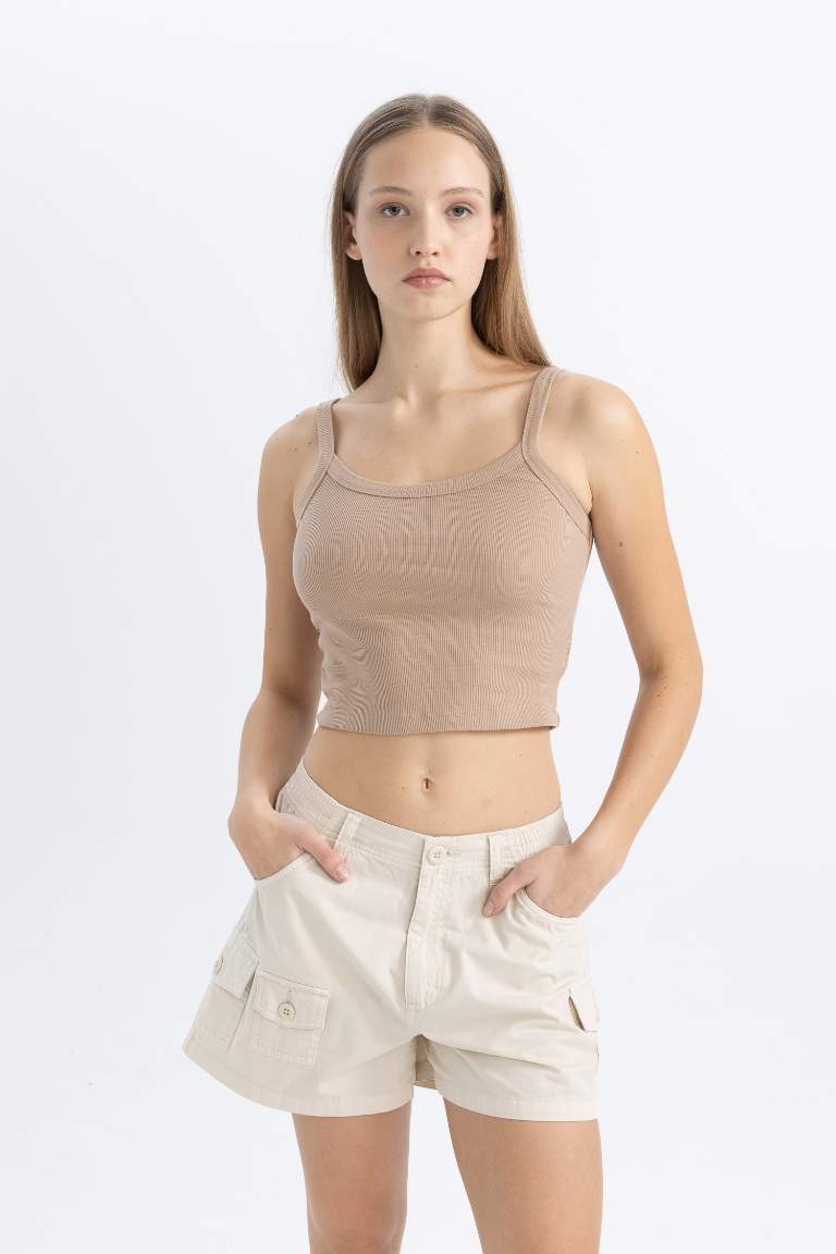 Fitted Ribbed Camisole Crop Top