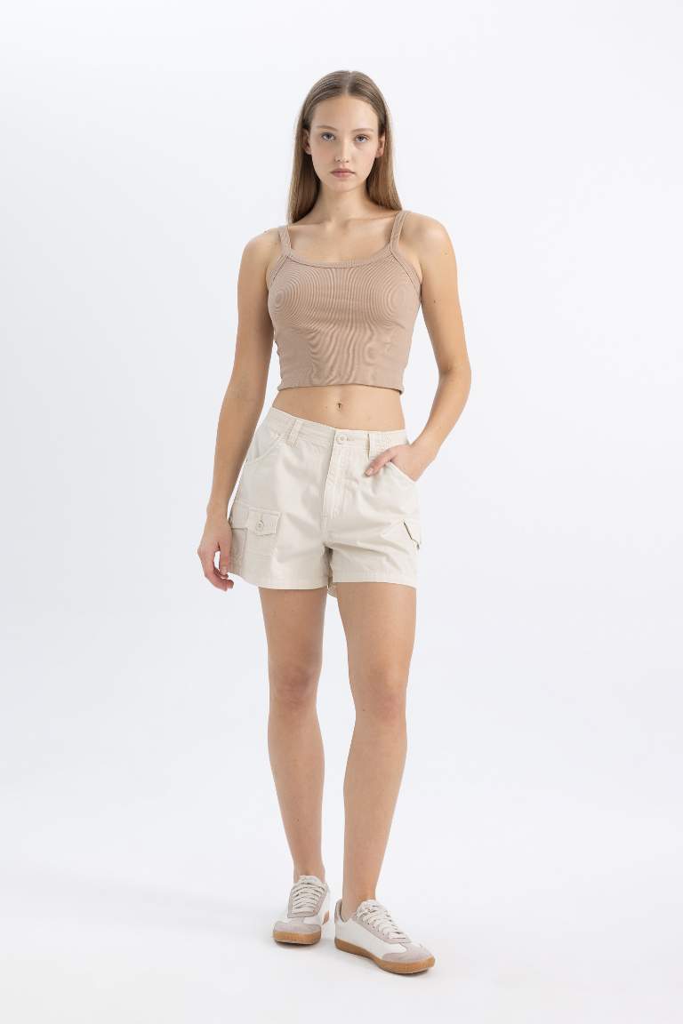 Fitted Ribbed Camisole Crop Top