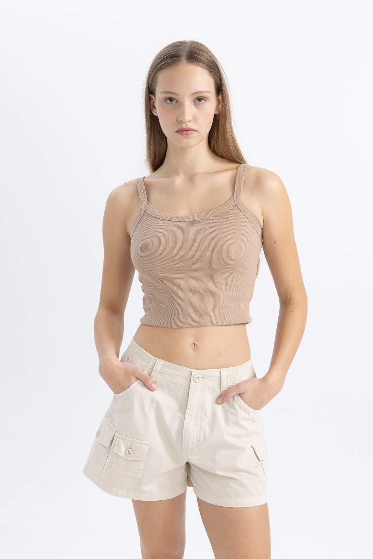 Fitted Ribbed Camisole Crop Top