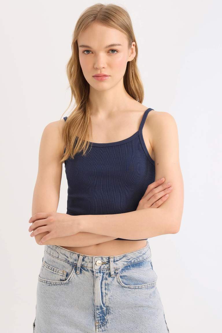 Fitted Corduroy Braided Tank Top