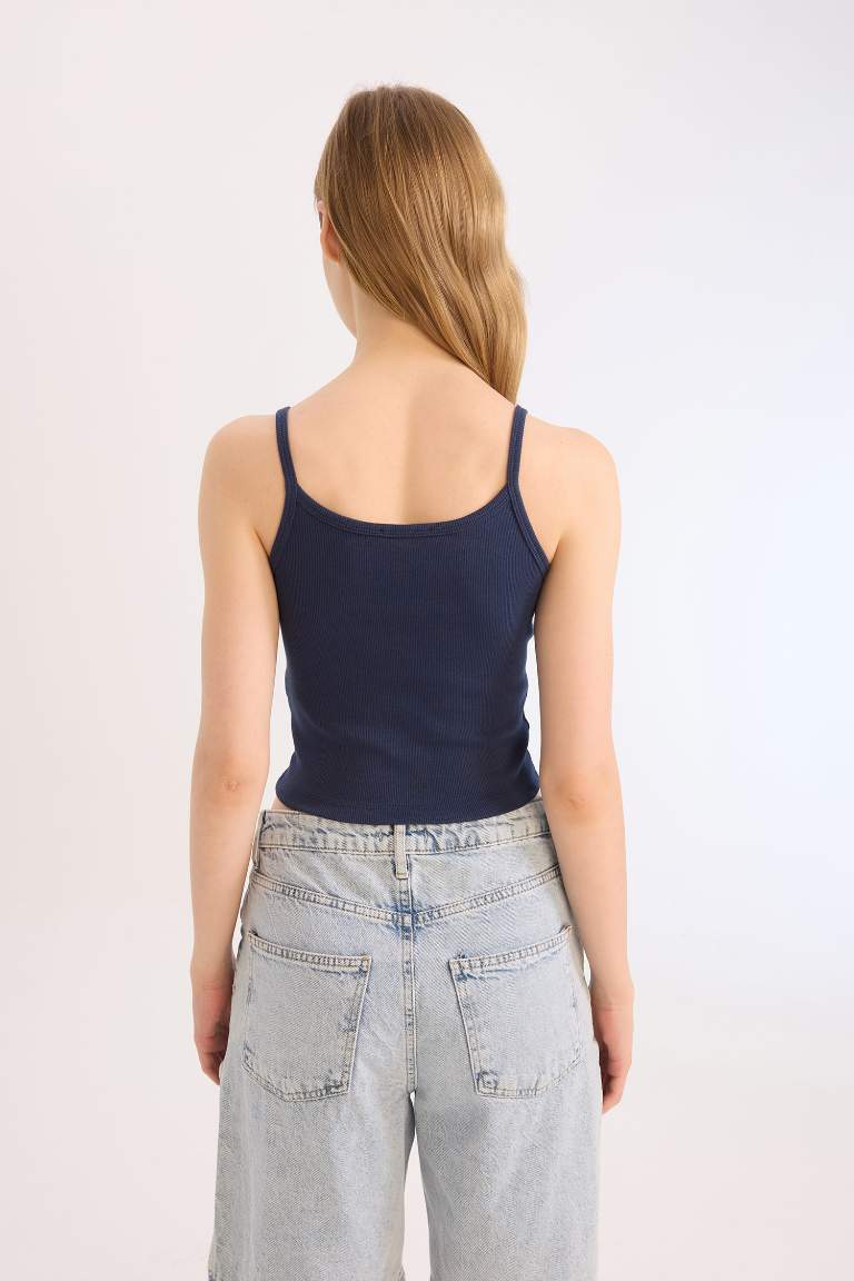 Fitted Corduroy Braided Tank Top