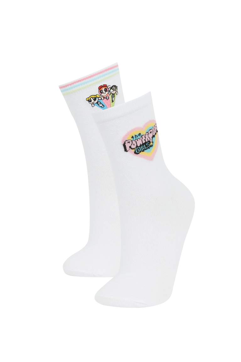 Woman PowerPuff 2 Piece Cotton Long Socks