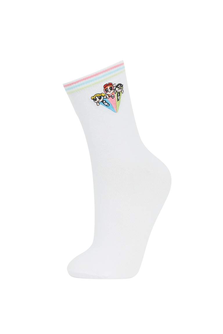 Woman PowerPuff 2 Piece Cotton Long Socks