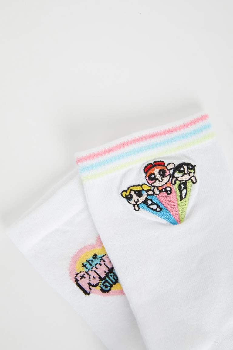 Woman PowerPuff 2 Piece Cotton Long Socks