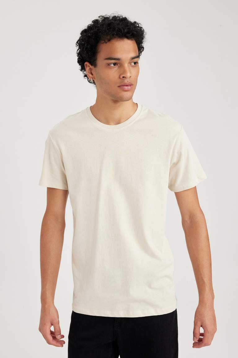 Slim Fit Crew Neck Basic Cotton T-Shirt