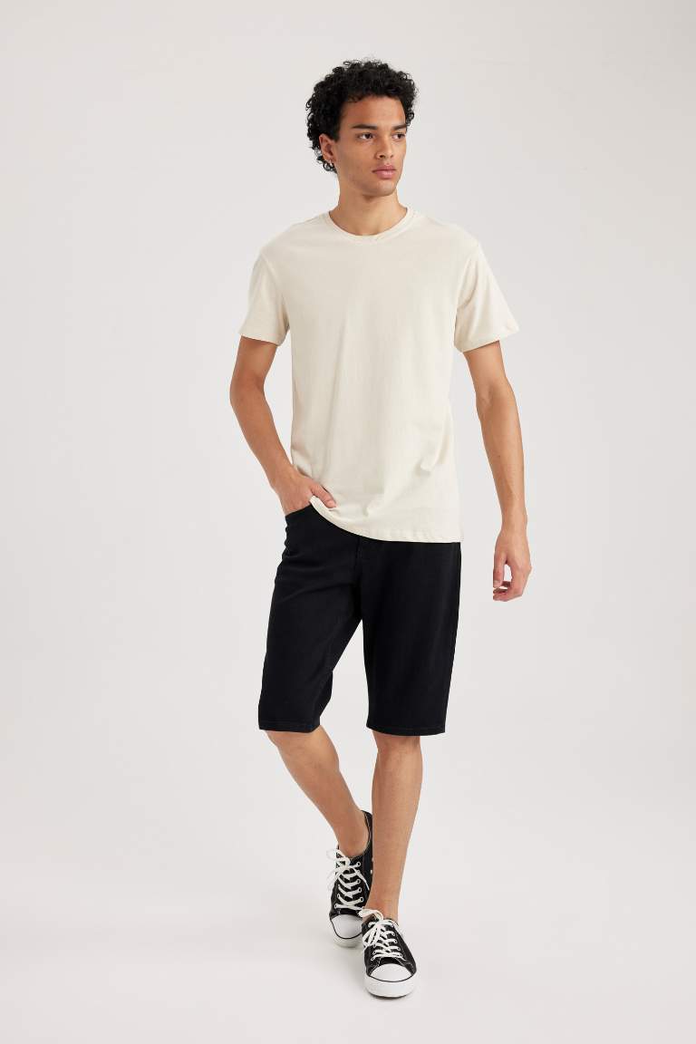 Slim Fit Crew Neck Basic Cotton T-Shirt