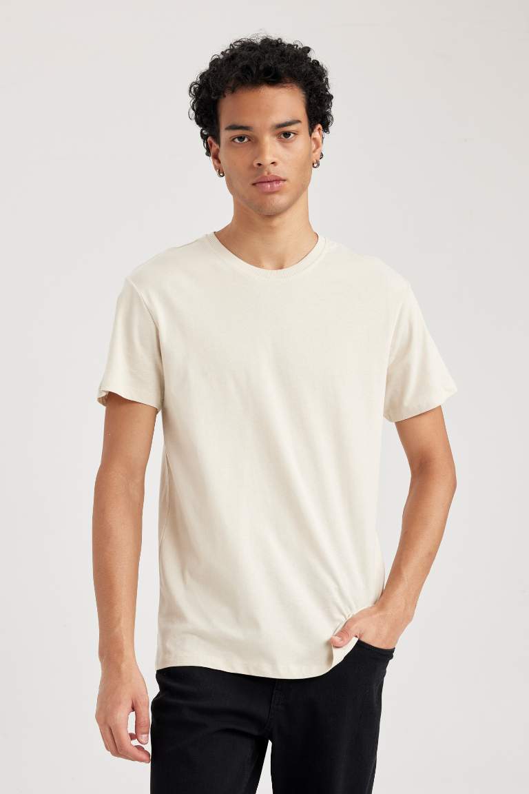 Slim Fit Crew Neck Basic Cotton T-Shirt