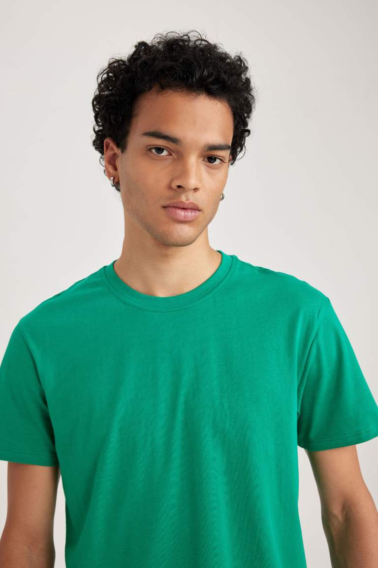 Slim Fit Crew Neck Basic Cotton T-Shirt