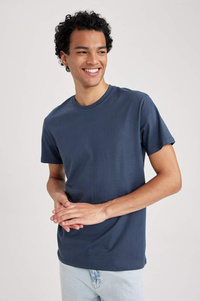 Slim Fit Crew Neck Basic Cotton T-Shirt