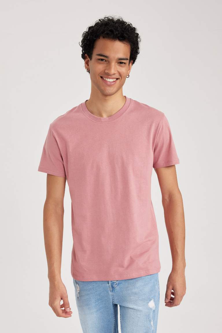 Slim Fit Crew Neck Basic Cotton T-Shirt