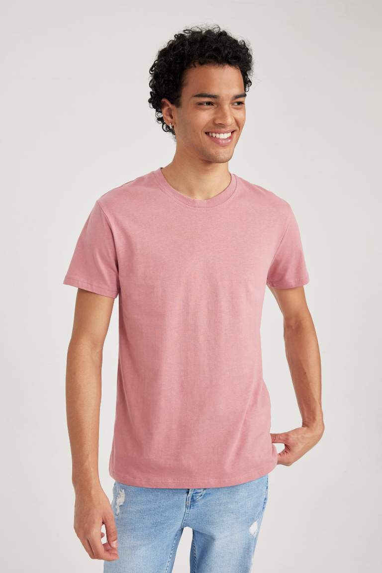 Slim Fit Crew Neck Basic Cotton T-Shirt