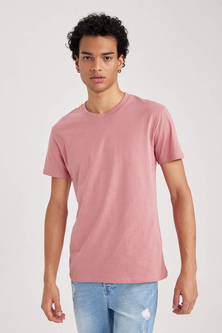 Slim Fit Crew Neck Basic Cotton T-Shirt