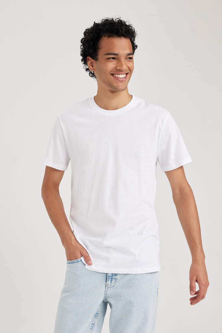 Slim Fit Crew Neck Basic Cotton T-Shirt