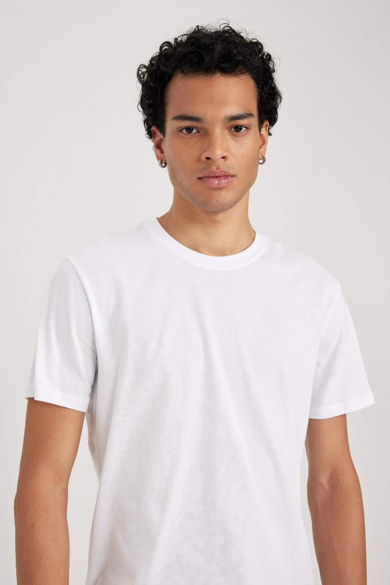 Slim Fit Crew Neck Basic Cotton T-Shirt