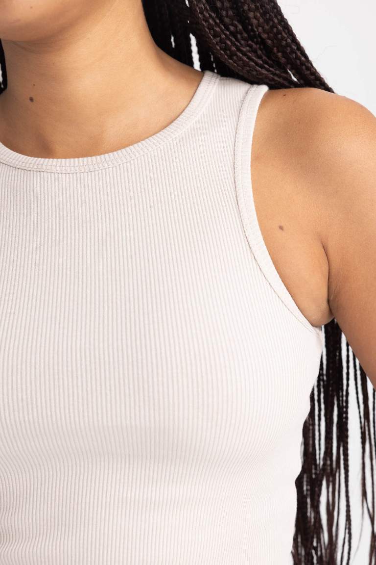 Fitted Halter Neck Tank Top