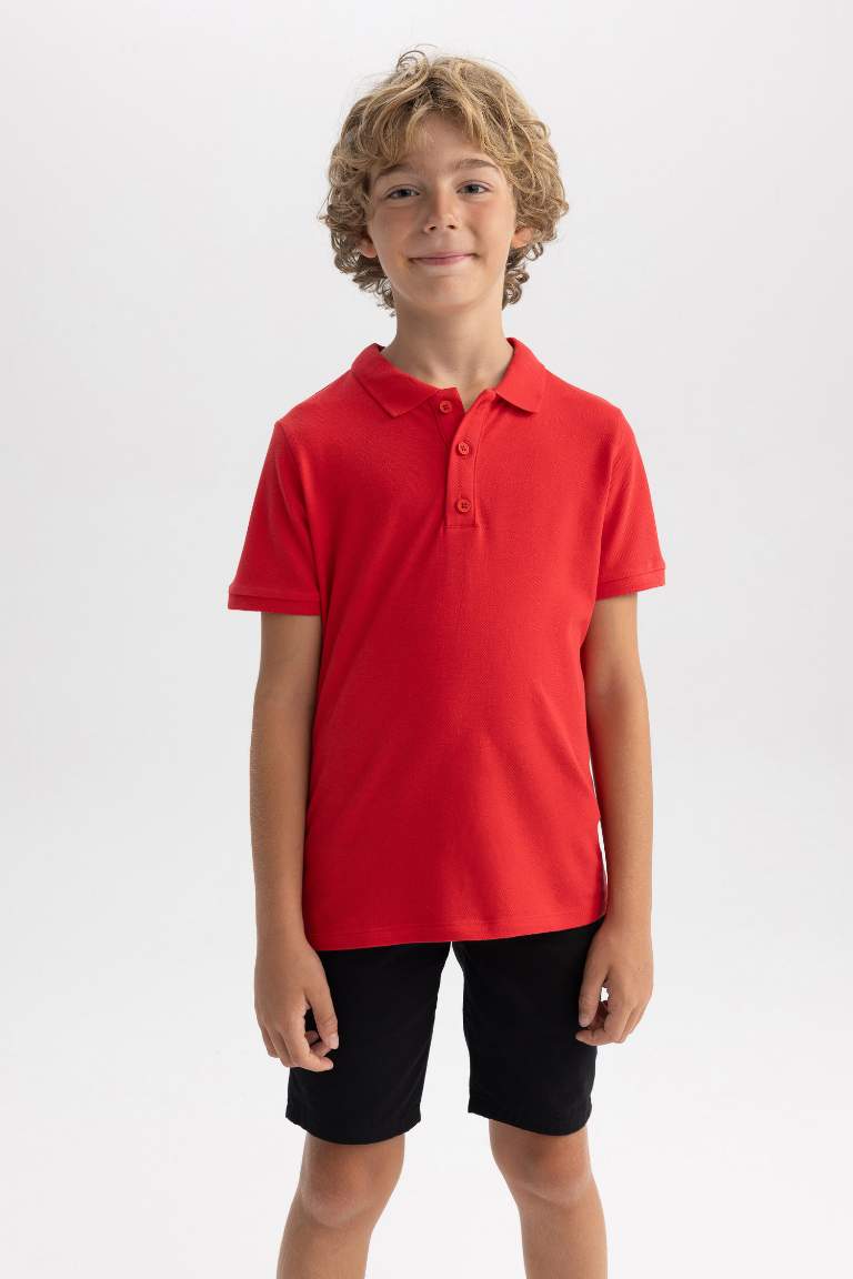 Boy Regular Fit Polo Collar Pique Polo T-Shirt