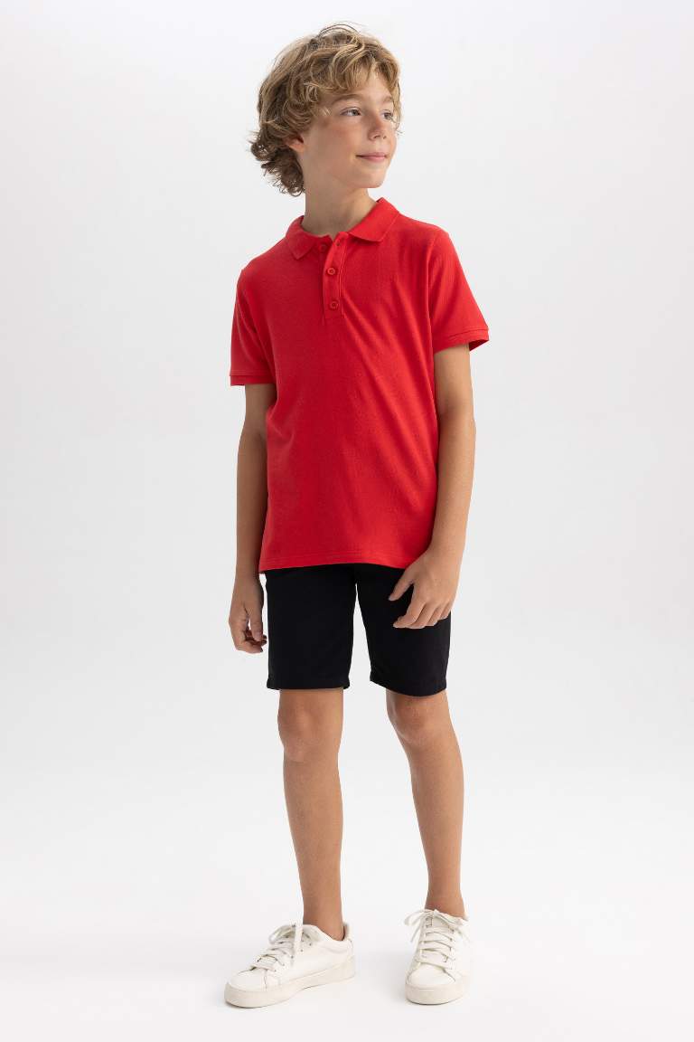 Boy Regular Fit Polo Collar Pique Polo T-Shirt