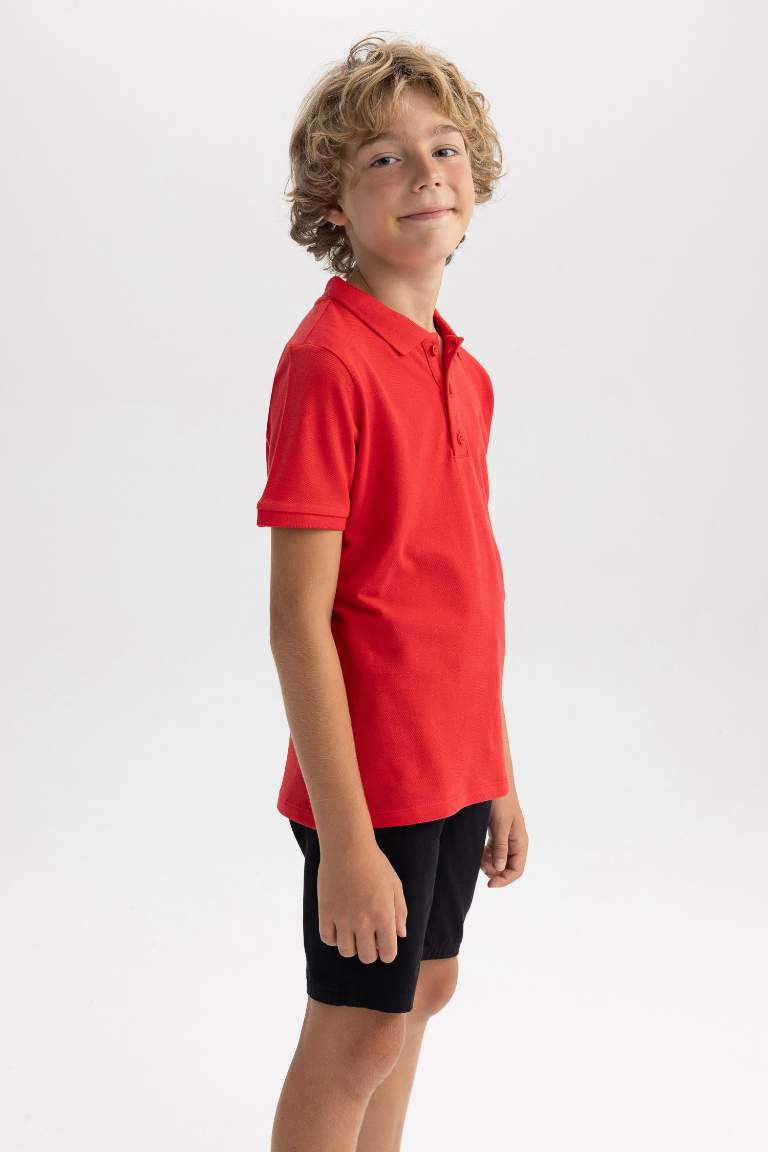 Boy Regular Fit Polo Collar Pique Polo T-Shirt