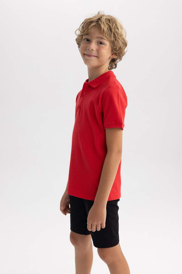 Boy Regular Fit Polo Collar Pique Polo T-Shirt