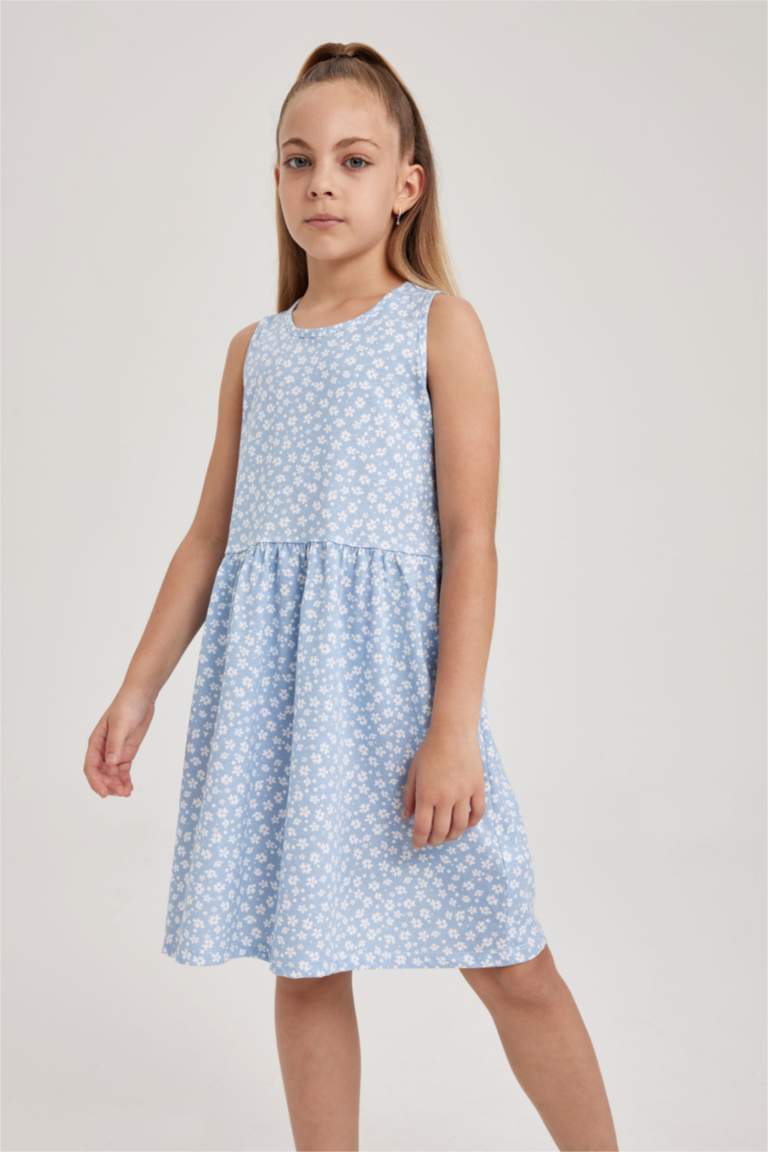 Girl Patterned Cotton Dress