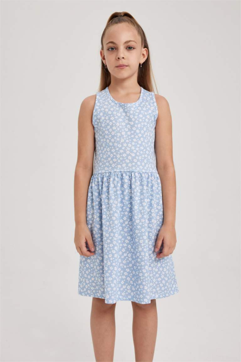 Girl Patterned Cotton Dress