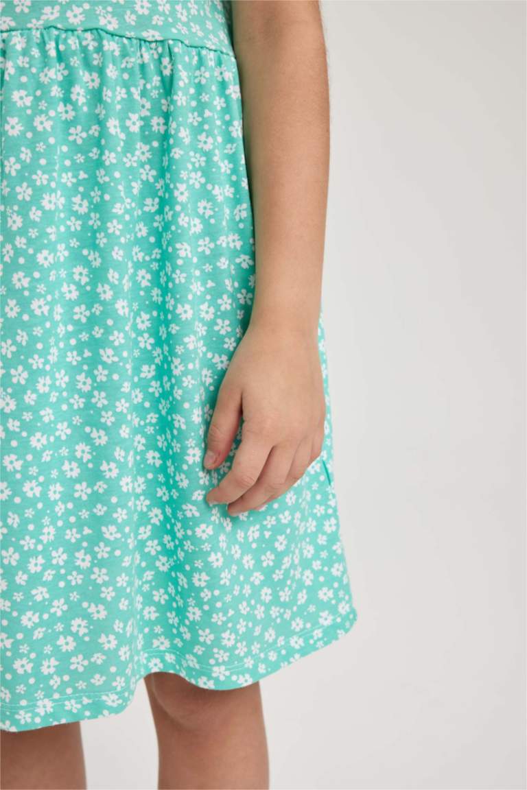 Girl Patterned Cotton Sleeveless Dress