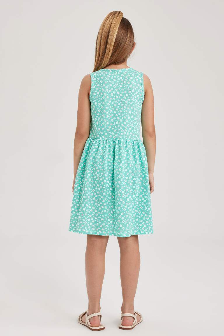 Girl Patterned Cotton Sleeveless Dress