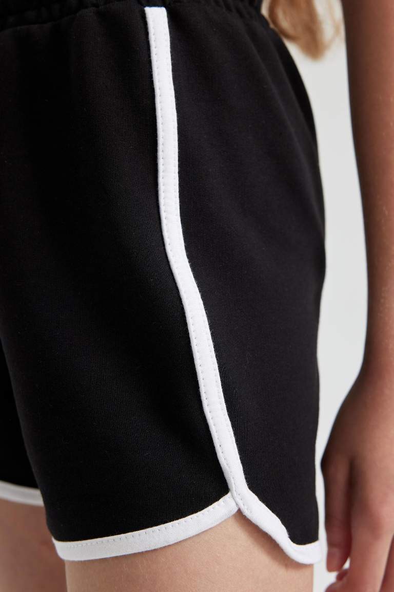 Kız Çocuk Beli Lastikli Basic Düz Şort
