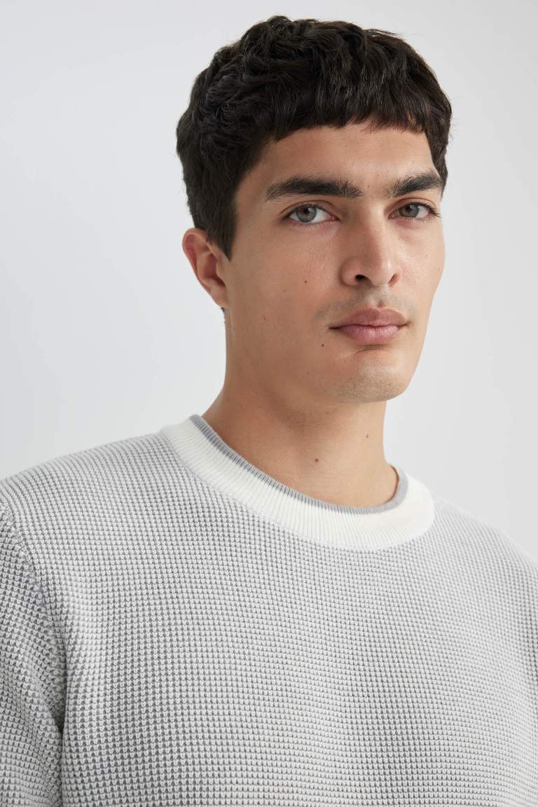 Standard Fit Crew Neck Knitted Pullover