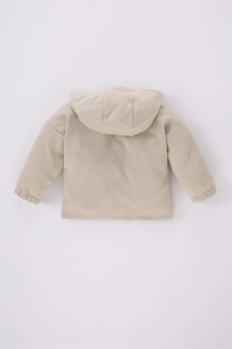 Erkek Bebek Regular Fit Kapüşonlu Jakarlı Sweatshirt
