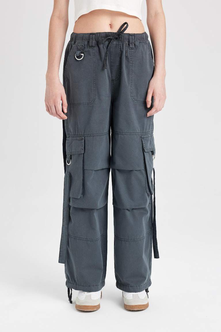 Брюки базовые Wide Leg со средней талией из габардина, Coool