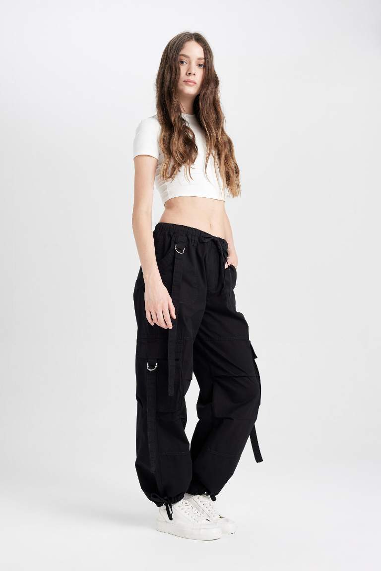 Брюки базовые Wide Leg со средней талией из габардина, Coool