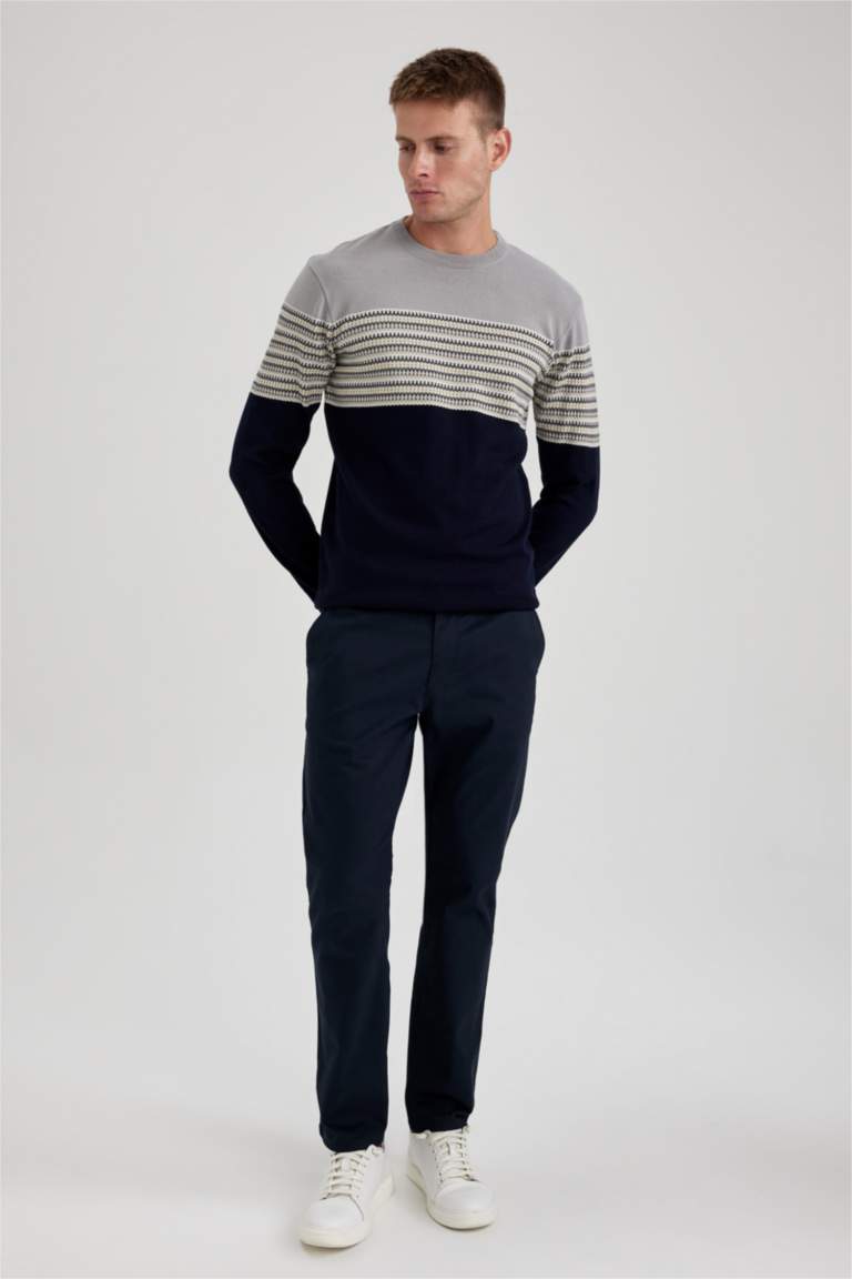 بلوز صوف تريكو قصة عادية بياخة مستديرة