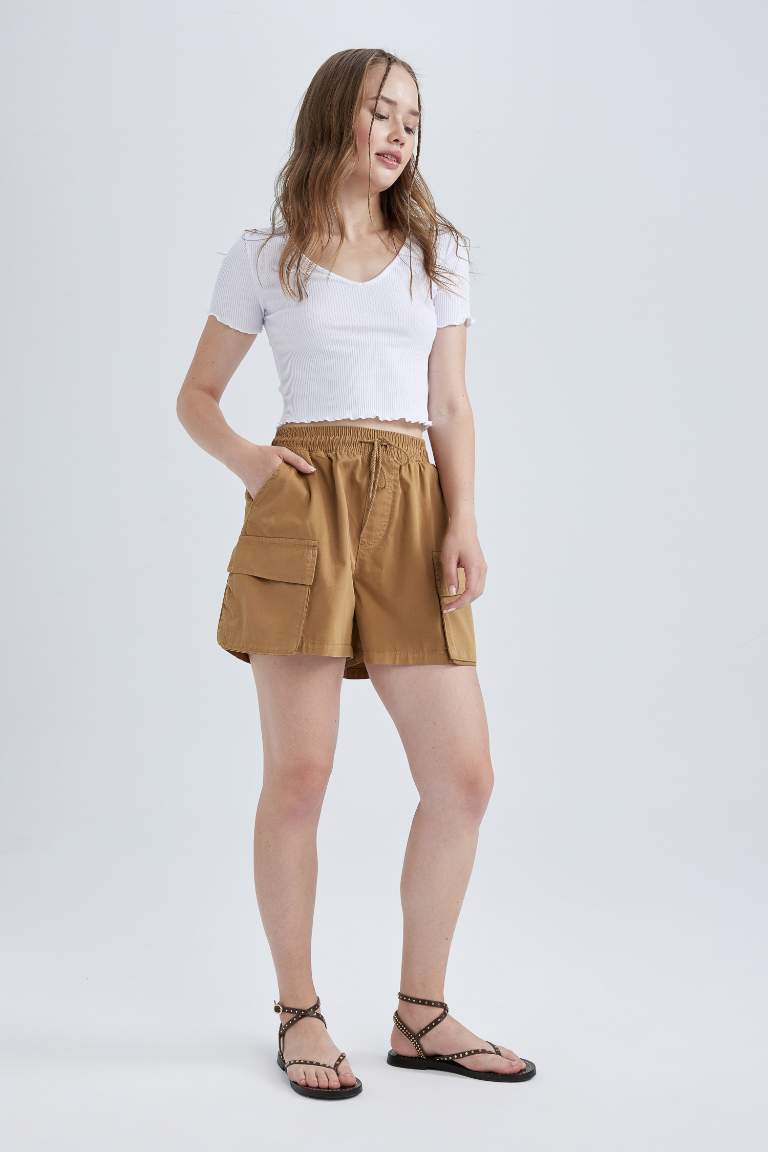 Relax Fit Gabardine Shorts