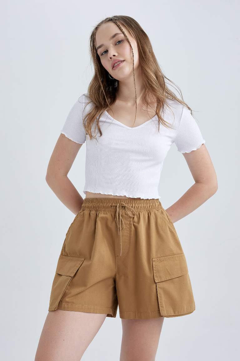 Relax Fit Gabardine Shorts