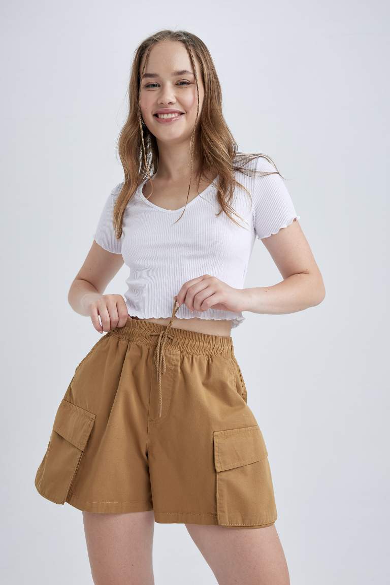 Relax Fit Gabardine Shorts