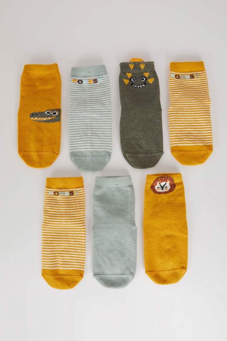 Chaussettes Longues Coton Pour Bébé Garçon - 7 Pièces