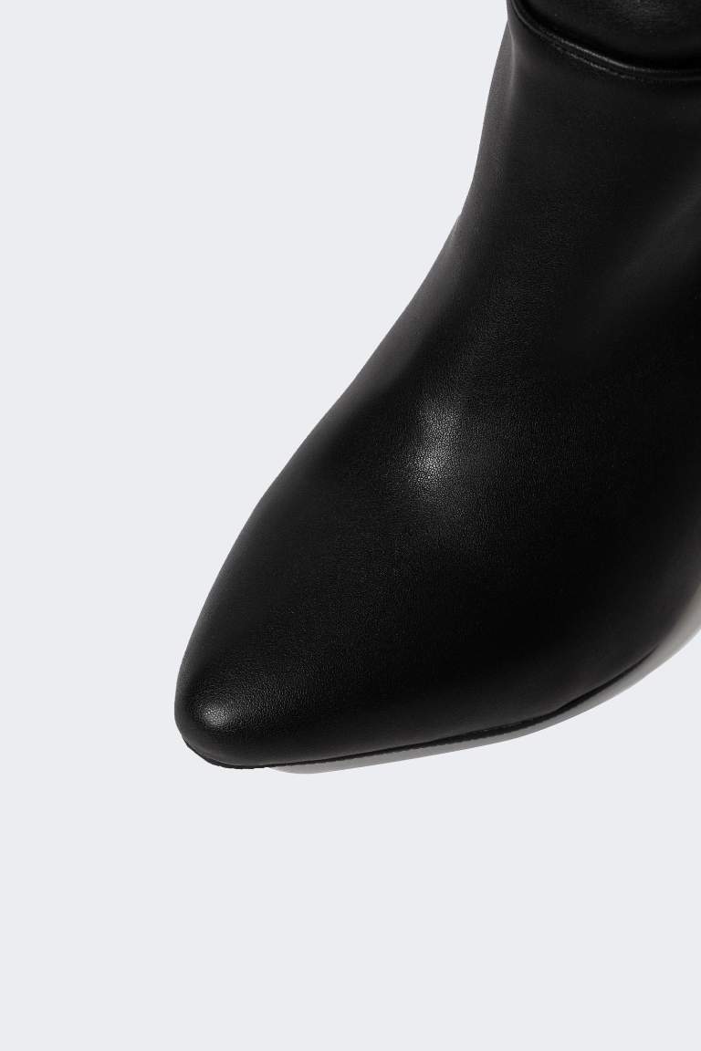 Faux Leather High Sole Boots