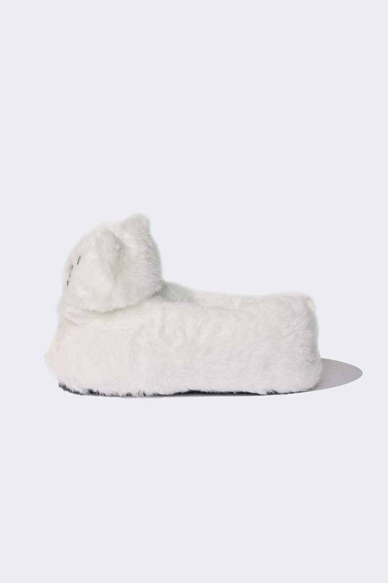 Woman Cat Themed Plush Home Boots