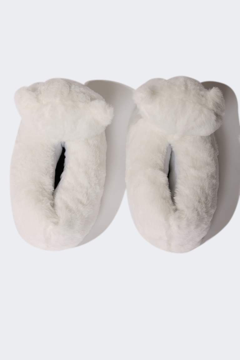 Woman Cat Themed Plush Home Boots