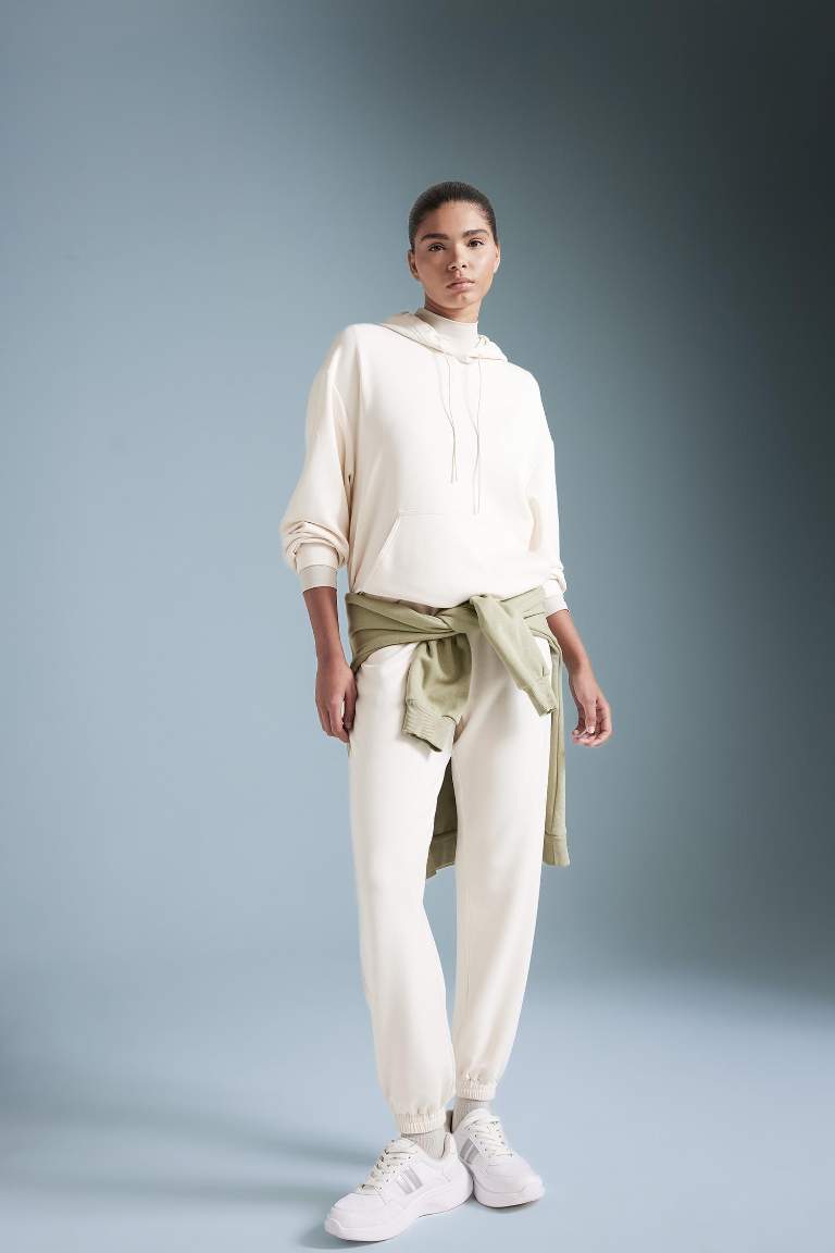 DeFactoFit Sporcu Jogger Eşofman Altı Standart Fit Modal Çift Cepli Basic Düz