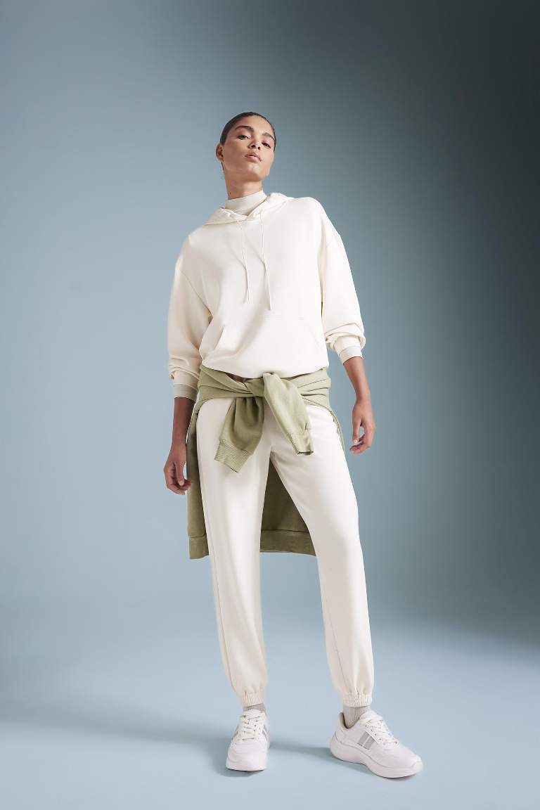 DeFactoFit Sporcu Jogger Eşofman Altı Standart Fit Modal Çift Cepli Basic Düz